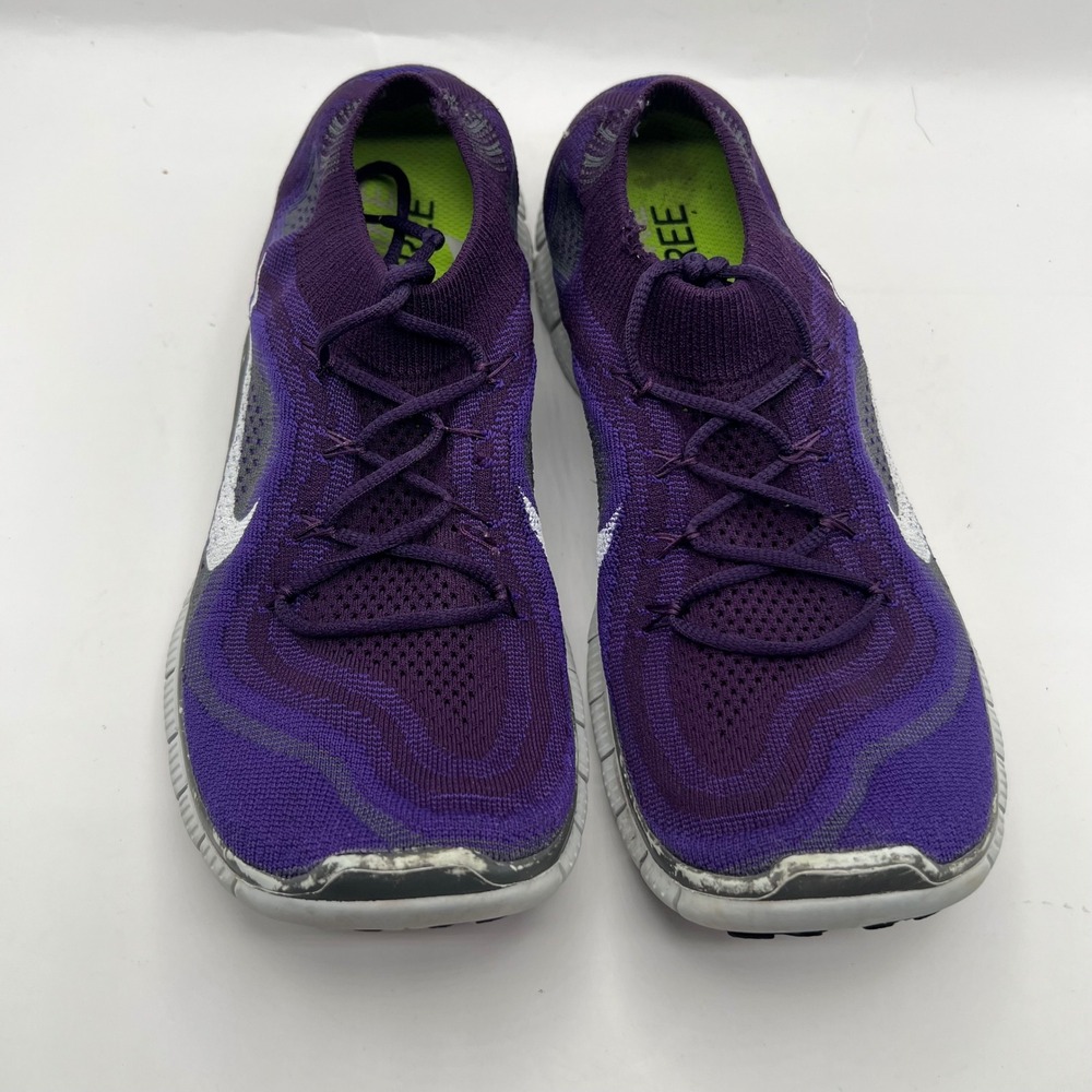 Nike Free 5.0 Flyknit Purple Grey Running Shoes 615805-515 training Mens 9.5 - Picture 3 of 9